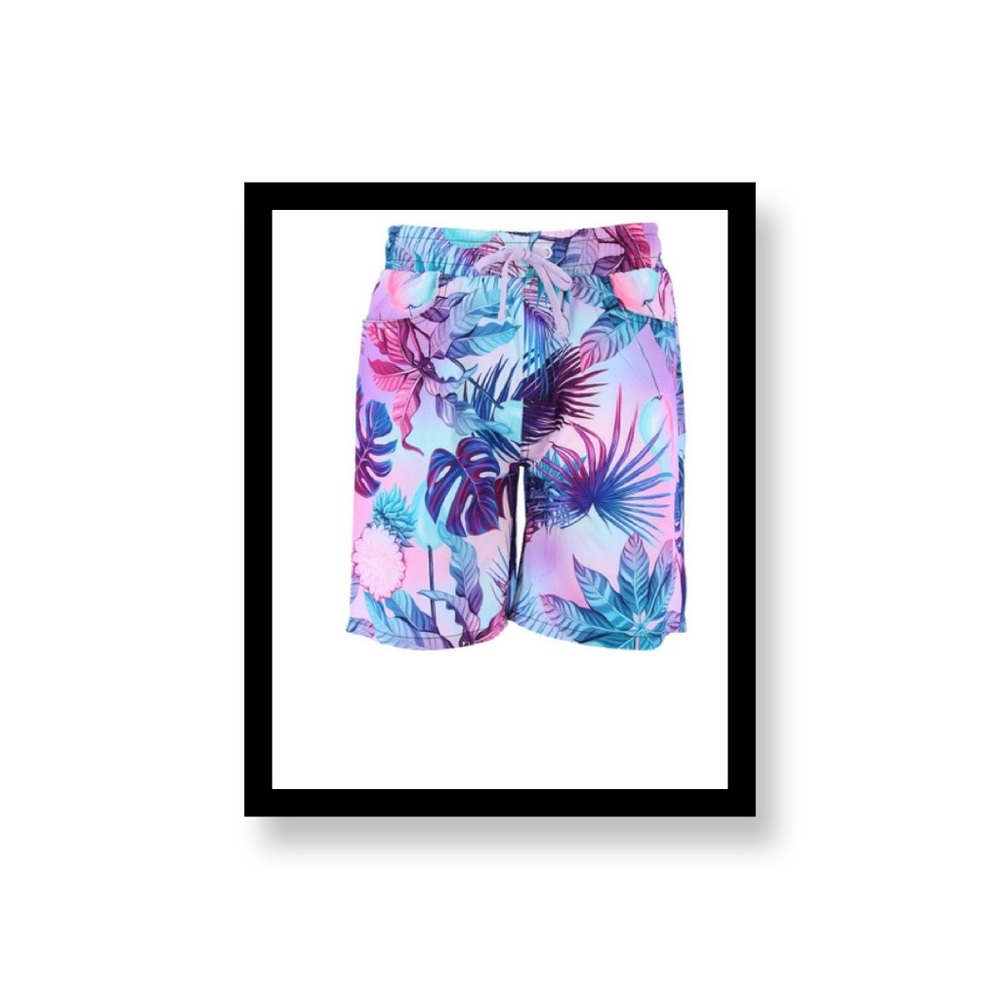 Clearance-Men’s Tropical Floral Swim/Volley Shorts